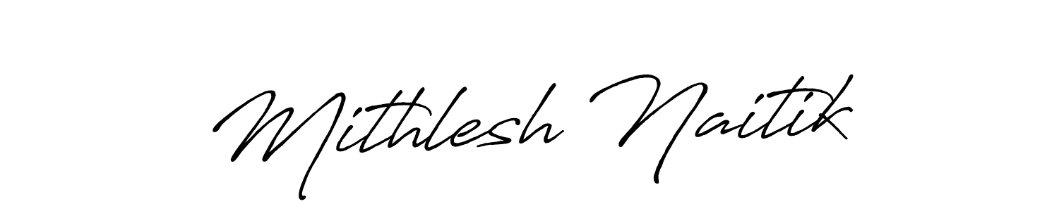 Use a signature maker to create a handwritten signature online. With this signature software, you can design (Antro_Vectra_Bolder) your own signature for name Mithlesh Naitik. Mithlesh Naitik signature style 7 images and pictures png