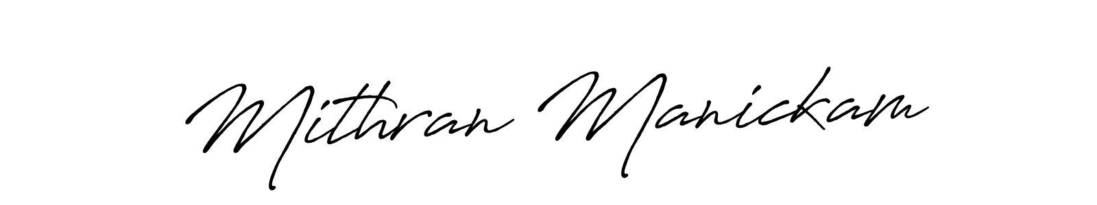 The best way (Antro_Vectra_Bolder) to make a short signature is to pick only two or three words in your name. The name Mithran Manickam include a total of six letters. For converting this name. Mithran Manickam signature style 7 images and pictures png