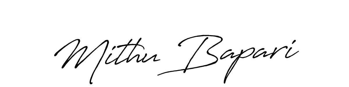 How to make Mithu Bapari name signature. Use Antro_Vectra_Bolder style for creating short signs online. This is the latest handwritten sign. Mithu Bapari signature style 7 images and pictures png