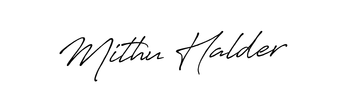 Create a beautiful signature design for name Mithu Halder. With this signature (Antro_Vectra_Bolder) fonts, you can make a handwritten signature for free. Mithu Halder signature style 7 images and pictures png