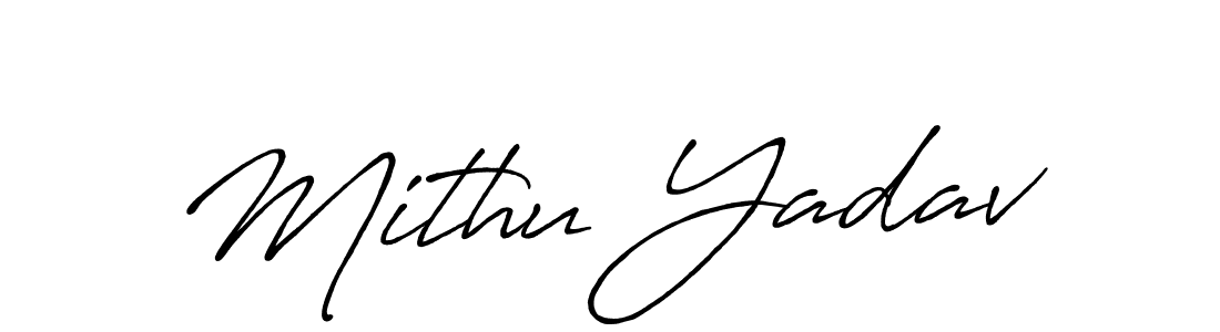 Create a beautiful signature design for name Mithu Yadav. With this signature (Antro_Vectra_Bolder) fonts, you can make a handwritten signature for free. Mithu Yadav signature style 7 images and pictures png