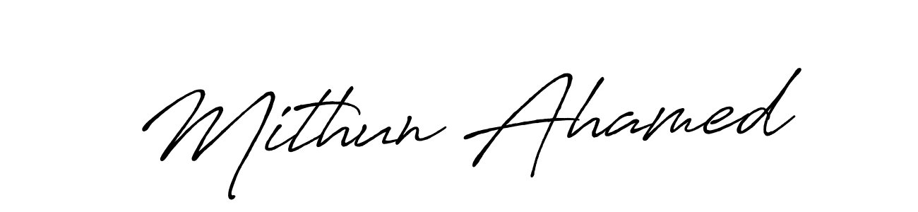 This is the best signature style for the Mithun Ahamed name. Also you like these signature font (Antro_Vectra_Bolder). Mix name signature. Mithun Ahamed signature style 7 images and pictures png