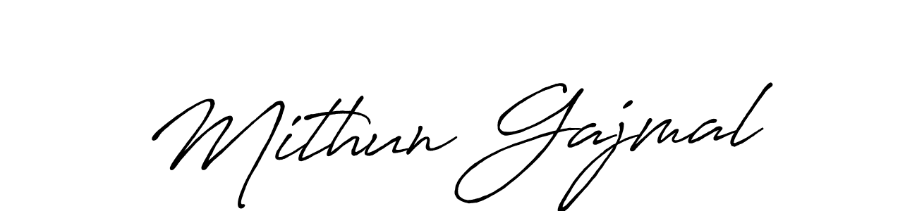 Create a beautiful signature design for name Mithun Gajmal. With this signature (Antro_Vectra_Bolder) fonts, you can make a handwritten signature for free. Mithun Gajmal signature style 7 images and pictures png