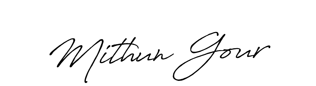 Make a beautiful signature design for name Mithun Gour. With this signature (Antro_Vectra_Bolder) style, you can create a handwritten signature for free. Mithun Gour signature style 7 images and pictures png