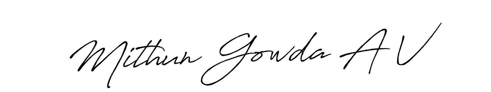 Best and Professional Signature Style for Mithun Gowda A V. Antro_Vectra_Bolder Best Signature Style Collection. Mithun Gowda A V signature style 7 images and pictures png