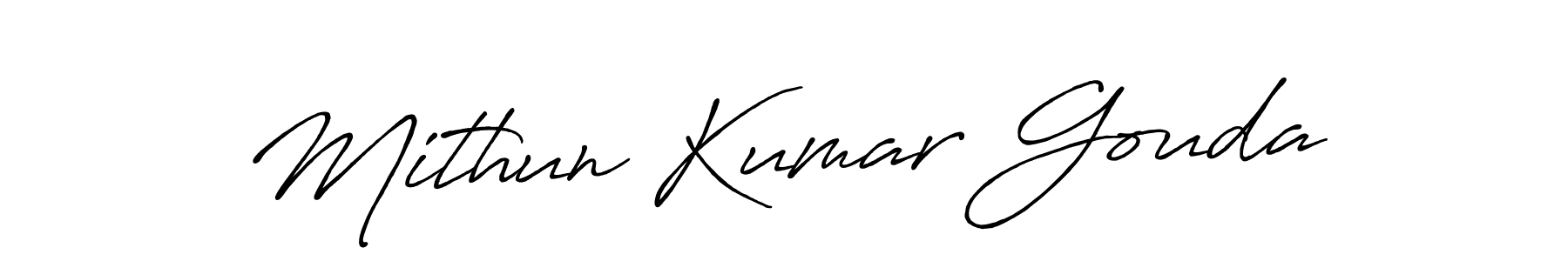 Create a beautiful signature design for name Mithun Kumar Gouda. With this signature (Antro_Vectra_Bolder) fonts, you can make a handwritten signature for free. Mithun Kumar Gouda signature style 7 images and pictures png