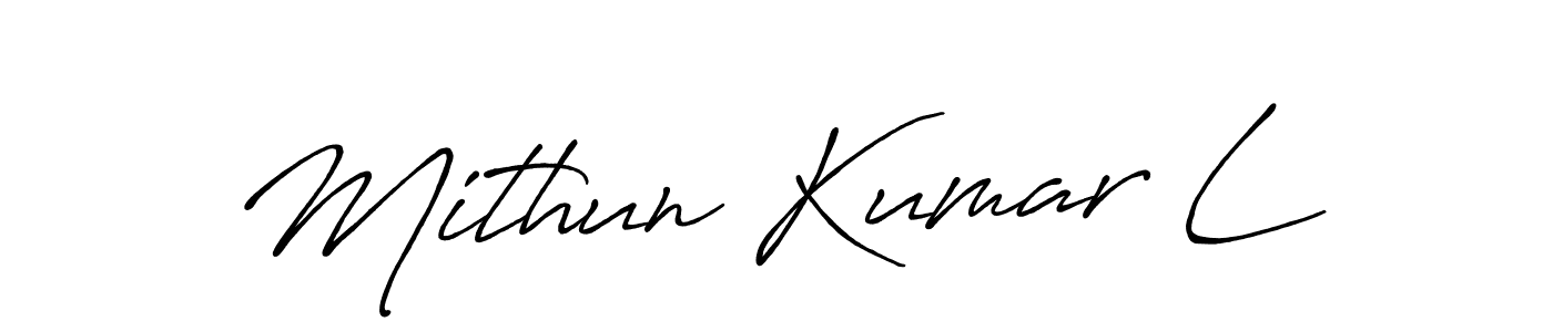 Make a beautiful signature design for name Mithun Kumar L. With this signature (Antro_Vectra_Bolder) style, you can create a handwritten signature for free. Mithun Kumar L signature style 7 images and pictures png