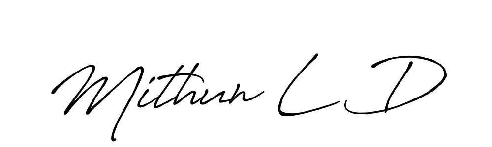 if you are searching for the best signature style for your name Mithun L D. so please give up your signature search. here we have designed multiple signature styles  using Antro_Vectra_Bolder. Mithun L D signature style 7 images and pictures png