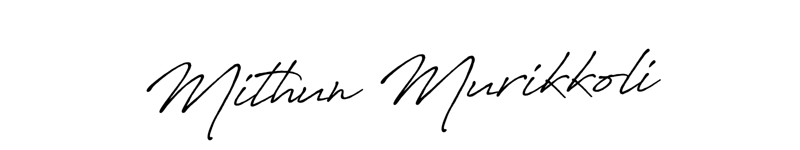 Create a beautiful signature design for name Mithun Murikkoli. With this signature (Antro_Vectra_Bolder) fonts, you can make a handwritten signature for free. Mithun Murikkoli signature style 7 images and pictures png