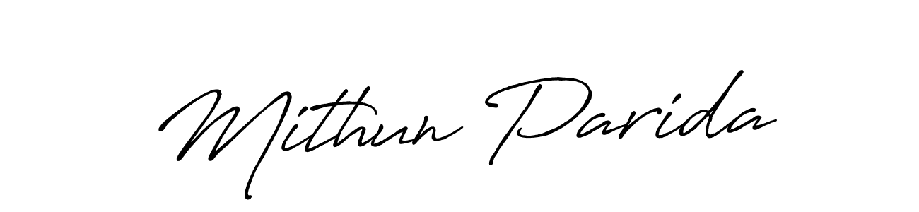 How to make Mithun Parida name signature. Use Antro_Vectra_Bolder style for creating short signs online. This is the latest handwritten sign. Mithun Parida signature style 7 images and pictures png