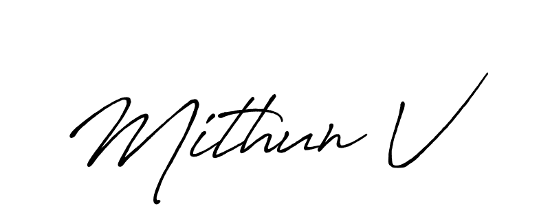 if you are searching for the best signature style for your name Mithun V. so please give up your signature search. here we have designed multiple signature styles  using Antro_Vectra_Bolder. Mithun V signature style 7 images and pictures png