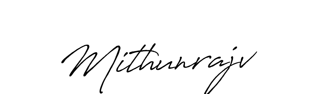 The best way (Antro_Vectra_Bolder) to make a short signature is to pick only two or three words in your name. The name Mithunrajv include a total of six letters. For converting this name. Mithunrajv signature style 7 images and pictures png