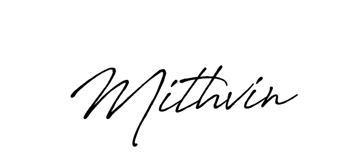 Mithvin stylish signature style. Best Handwritten Sign (Antro_Vectra_Bolder) for my name. Handwritten Signature Collection Ideas for my name Mithvin. Mithvin signature style 7 images and pictures png