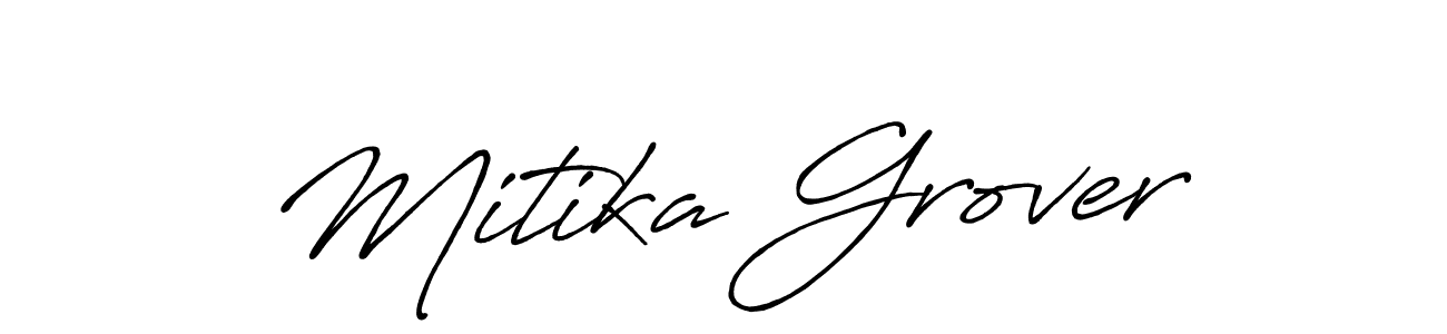 How to make Mitika Grover name signature. Use Antro_Vectra_Bolder style for creating short signs online. This is the latest handwritten sign. Mitika Grover signature style 7 images and pictures png