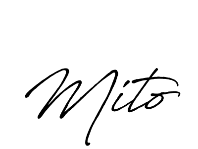 Mito stylish signature style. Best Handwritten Sign (Antro_Vectra_Bolder) for my name. Handwritten Signature Collection Ideas for my name Mito. Mito signature style 7 images and pictures png