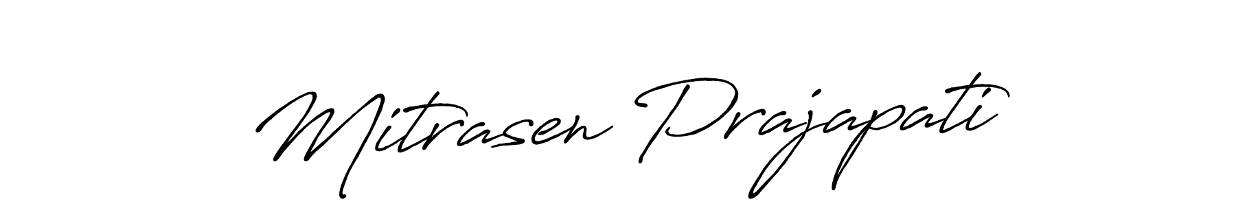 The best way (Antro_Vectra_Bolder) to make a short signature is to pick only two or three words in your name. The name Mitrasen Prajapati include a total of six letters. For converting this name. Mitrasen Prajapati signature style 7 images and pictures png