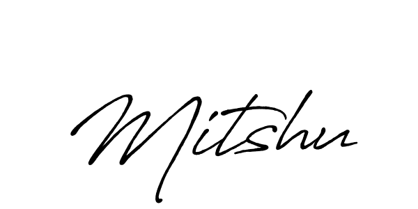 The best way (Antro_Vectra_Bolder) to make a short signature is to pick only two or three words in your name. The name Mitshu include a total of six letters. For converting this name. Mitshu signature style 7 images and pictures png