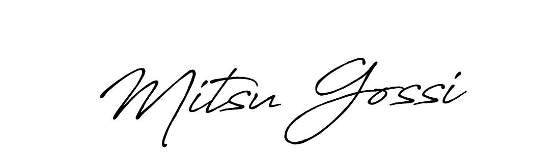 Mitsu Gossi stylish signature style. Best Handwritten Sign (Antro_Vectra_Bolder) for my name. Handwritten Signature Collection Ideas for my name Mitsu Gossi. Mitsu Gossi signature style 7 images and pictures png