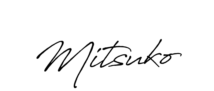 Create a beautiful signature design for name Mitsuko. With this signature (Antro_Vectra_Bolder) fonts, you can make a handwritten signature for free. Mitsuko signature style 7 images and pictures png
