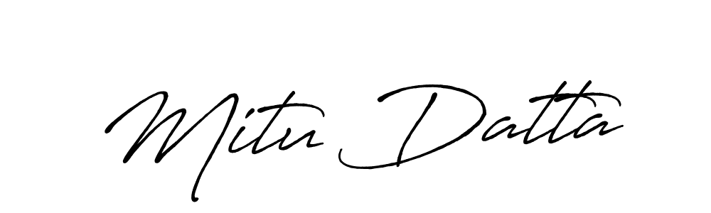 Create a beautiful signature design for name Mitu Datta. With this signature (Antro_Vectra_Bolder) fonts, you can make a handwritten signature for free. Mitu Datta signature style 7 images and pictures png