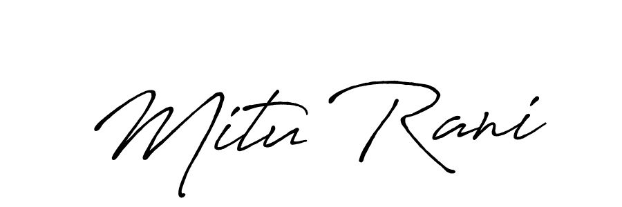 Also You can easily find your signature by using the search form. We will create Mitu Rani name handwritten signature images for you free of cost using Antro_Vectra_Bolder sign style. Mitu Rani signature style 7 images and pictures png