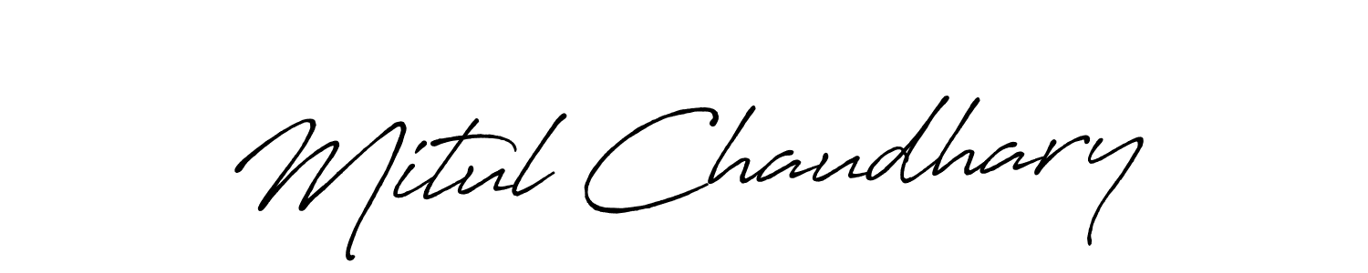 The best way (Antro_Vectra_Bolder) to make a short signature is to pick only two or three words in your name. The name Mitul Chaudhary include a total of six letters. For converting this name. Mitul Chaudhary signature style 7 images and pictures png