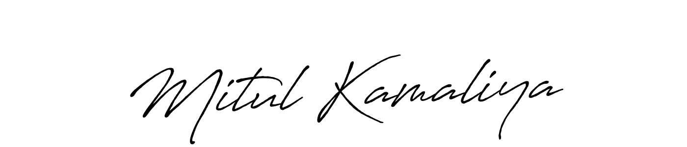 This is the best signature style for the Mitul Kamaliya name. Also you like these signature font (Antro_Vectra_Bolder). Mix name signature. Mitul Kamaliya signature style 7 images and pictures png