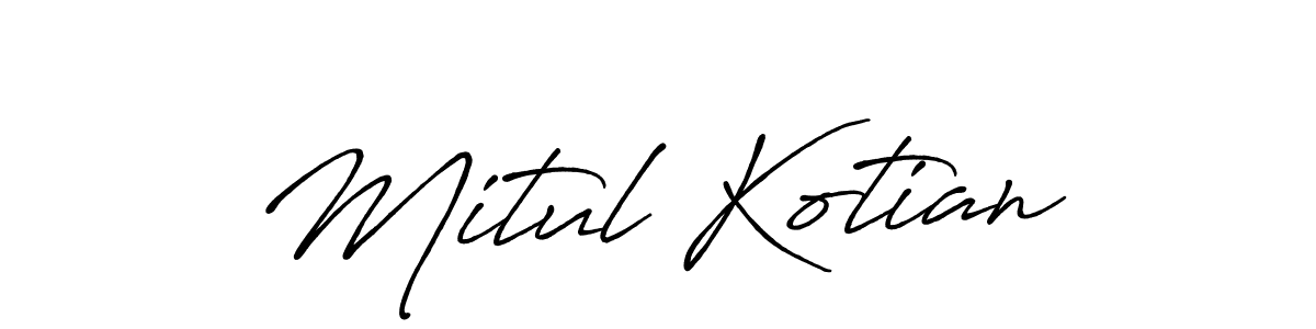 Use a signature maker to create a handwritten signature online. With this signature software, you can design (Antro_Vectra_Bolder) your own signature for name Mitul Kotian. Mitul Kotian signature style 7 images and pictures png