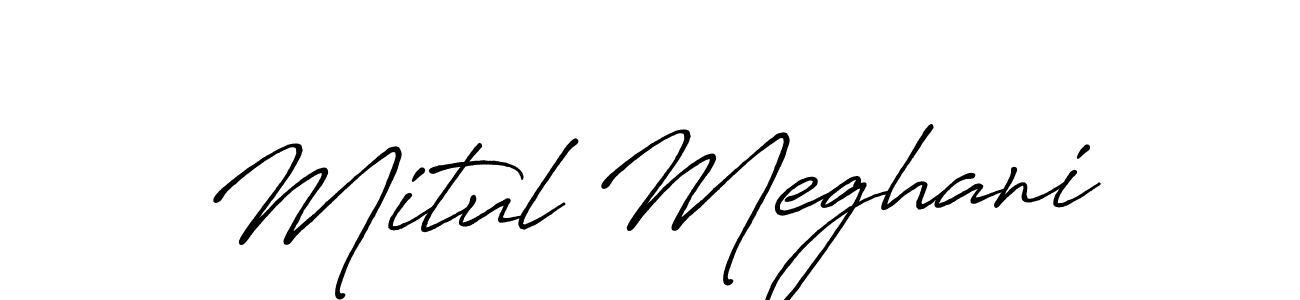 Use a signature maker to create a handwritten signature online. With this signature software, you can design (Antro_Vectra_Bolder) your own signature for name Mitul Meghani. Mitul Meghani signature style 7 images and pictures png