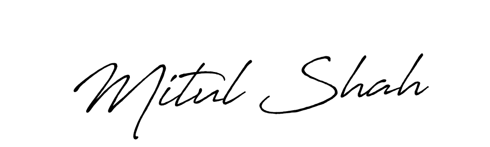 The best way (Antro_Vectra_Bolder) to make a short signature is to pick only two or three words in your name. The name Mitul Shah include a total of six letters. For converting this name. Mitul Shah signature style 7 images and pictures png