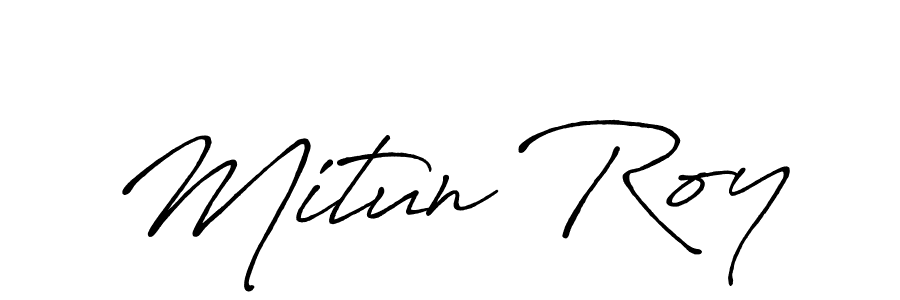 Antro_Vectra_Bolder is a professional signature style that is perfect for those who want to add a touch of class to their signature. It is also a great choice for those who want to make their signature more unique. Get Mitun Roy name to fancy signature for free. Mitun Roy signature style 7 images and pictures png