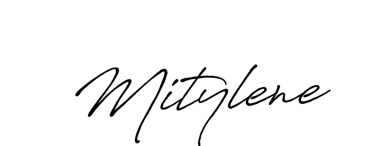 How to make Mitylene name signature. Use Antro_Vectra_Bolder style for creating short signs online. This is the latest handwritten sign. Mitylene signature style 7 images and pictures png