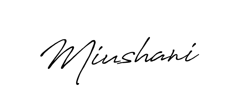 How to make Miushani signature? Antro_Vectra_Bolder is a professional autograph style. Create handwritten signature for Miushani name. Miushani signature style 7 images and pictures png