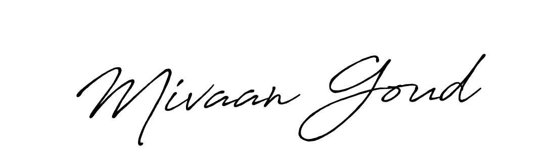 Create a beautiful signature design for name Mivaan Goud. With this signature (Antro_Vectra_Bolder) fonts, you can make a handwritten signature for free. Mivaan Goud signature style 7 images and pictures png