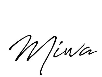 Miwa stylish signature style. Best Handwritten Sign (Antro_Vectra_Bolder) for my name. Handwritten Signature Collection Ideas for my name Miwa. Miwa signature style 7 images and pictures png