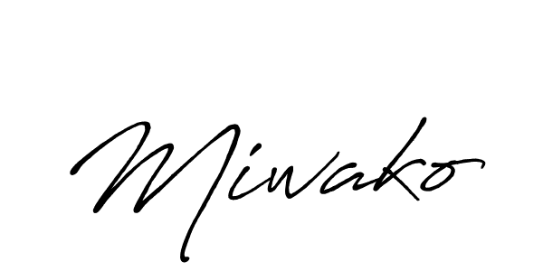 Make a beautiful signature design for name Miwako. With this signature (Antro_Vectra_Bolder) style, you can create a handwritten signature for free. Miwako signature style 7 images and pictures png