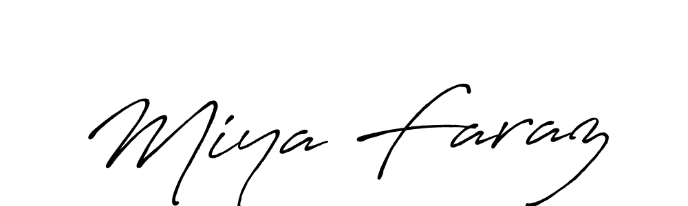 Make a beautiful signature design for name Miya Faraz. With this signature (Antro_Vectra_Bolder) style, you can create a handwritten signature for free. Miya Faraz signature style 7 images and pictures png