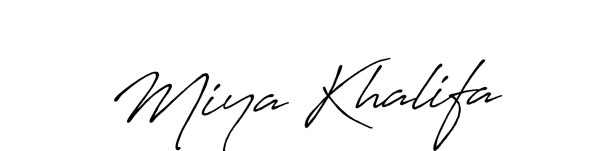 Make a beautiful signature design for name Miya Khalifa. With this signature (Antro_Vectra_Bolder) style, you can create a handwritten signature for free. Miya Khalifa signature style 7 images and pictures png