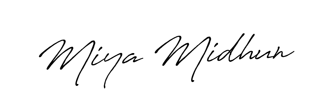 Also we have Miya Midhun name is the best signature style. Create professional handwritten signature collection using Antro_Vectra_Bolder autograph style. Miya Midhun signature style 7 images and pictures png