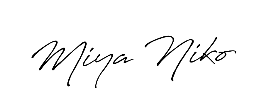 Use a signature maker to create a handwritten signature online. With this signature software, you can design (Antro_Vectra_Bolder) your own signature for name Miya Niko. Miya Niko signature style 7 images and pictures png