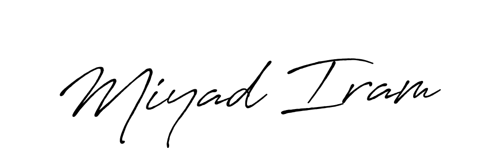 How to make Miyad Iram name signature. Use Antro_Vectra_Bolder style for creating short signs online. This is the latest handwritten sign. Miyad Iram signature style 7 images and pictures png