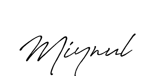 Make a beautiful signature design for name Miynul. With this signature (Antro_Vectra_Bolder) style, you can create a handwritten signature for free. Miynul signature style 7 images and pictures png