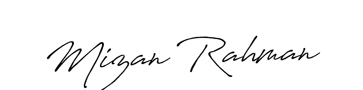 Create a beautiful signature design for name Mizan Rahman. With this signature (Antro_Vectra_Bolder) fonts, you can make a handwritten signature for free. Mizan Rahman signature style 7 images and pictures png