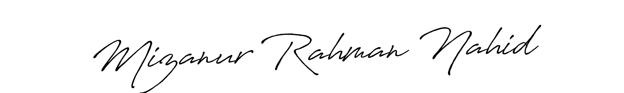 Create a beautiful signature design for name Mizanur Rahman Nahid. With this signature (Antro_Vectra_Bolder) fonts, you can make a handwritten signature for free. Mizanur Rahman Nahid signature style 7 images and pictures png