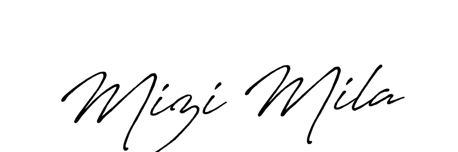 Similarly Antro_Vectra_Bolder is the best handwritten signature design. Signature creator online .You can use it as an online autograph creator for name Mizi Mila. Mizi Mila signature style 7 images and pictures png