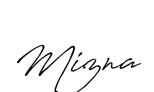 Design your own signature with our free online signature maker. With this signature software, you can create a handwritten (Antro_Vectra_Bolder) signature for name Mizna. Mizna signature style 7 images and pictures png