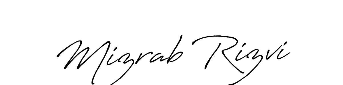 It looks lik you need a new signature style for name Mizrab Rizvi. Design unique handwritten (Antro_Vectra_Bolder) signature with our free signature maker in just a few clicks. Mizrab Rizvi signature style 7 images and pictures png