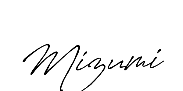 How to make Mizumi signature? Antro_Vectra_Bolder is a professional autograph style. Create handwritten signature for Mizumi name. Mizumi signature style 7 images and pictures png
