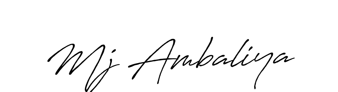 Mj Ambaliya stylish signature style. Best Handwritten Sign (Antro_Vectra_Bolder) for my name. Handwritten Signature Collection Ideas for my name Mj Ambaliya. Mj Ambaliya signature style 7 images and pictures png