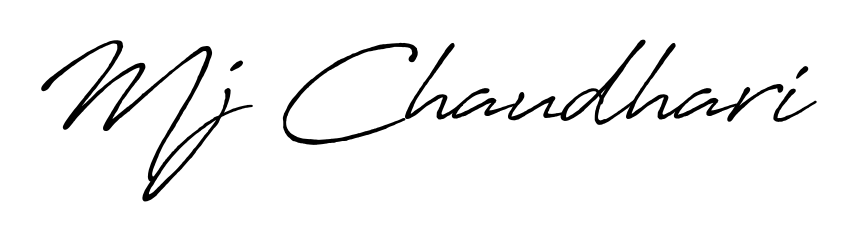 Explore multiple handwriting variations for Mj Chaudhari including this stunning Antro_Vectra_Bolder design. Free to use across all platforms. Mj Chaudhari signature style 7 images and pictures png
